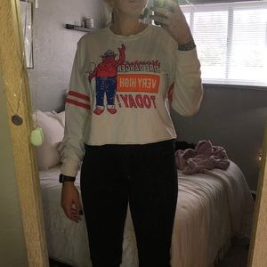 Size L Smokey the Bear long sleeve crop top
